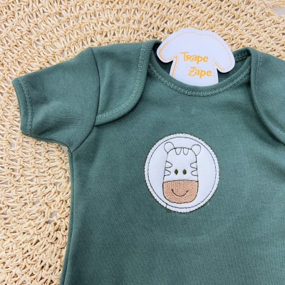 CONJ. DE MALHA 3 PEÇAS - Zebra - Verde Musgo